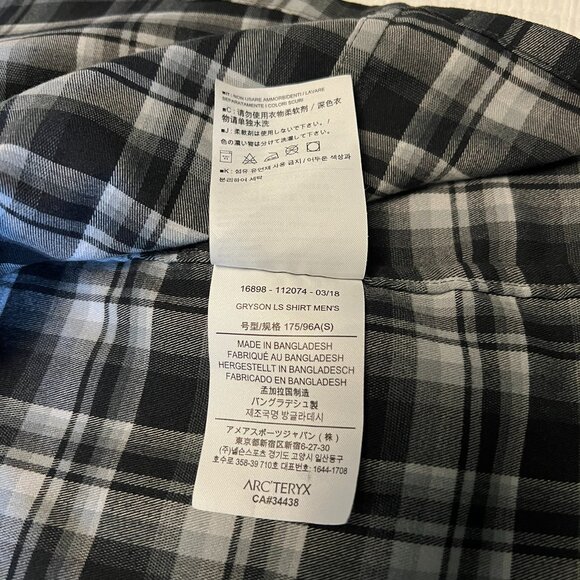 Arc'teryx Gryson Long Sleeve Shirt, Flannel, Small - Picture 10 of 12